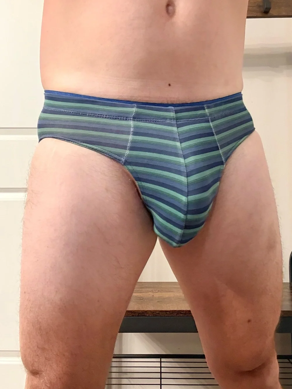 Jockey Men's Striped Briefs in Blue and Green